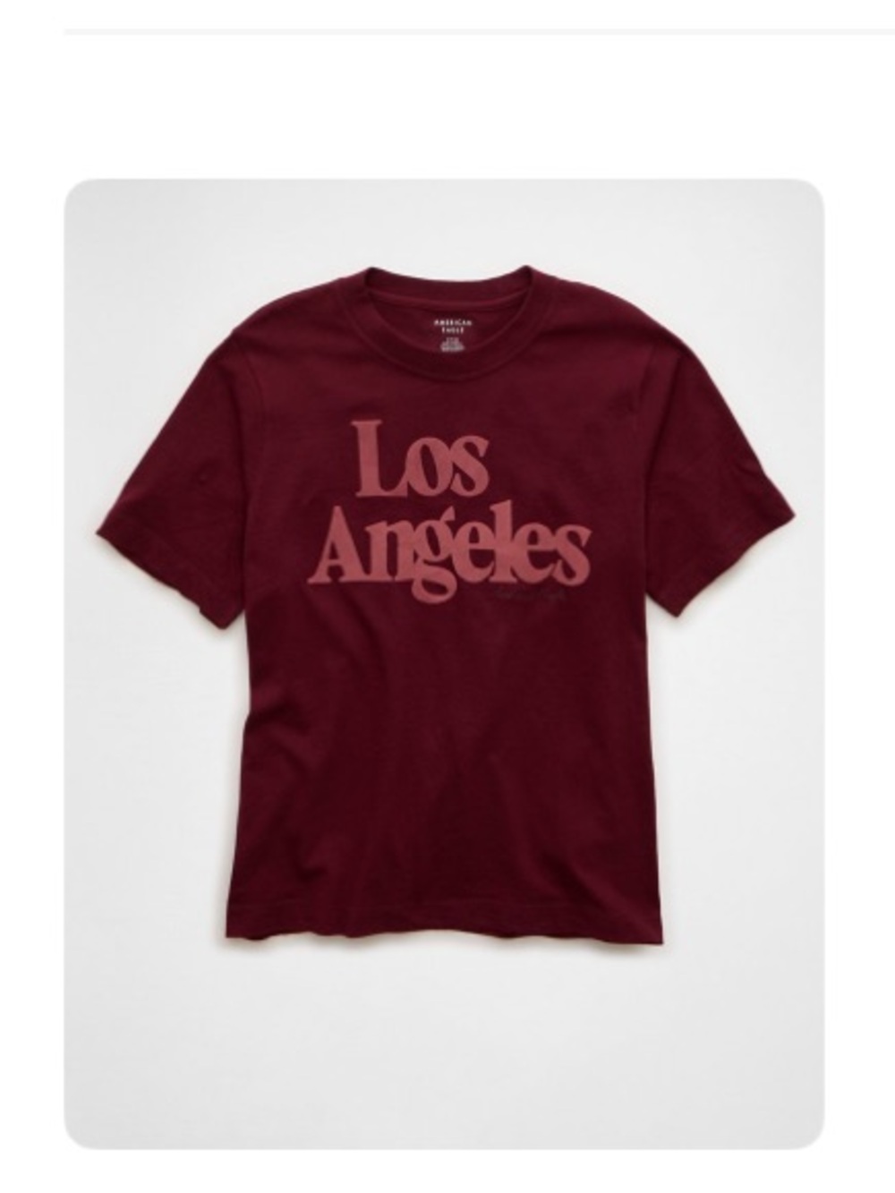 American Eagle Outfitters Maroon "Los Angeles" Graphic Tee
